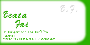 beata fai business card